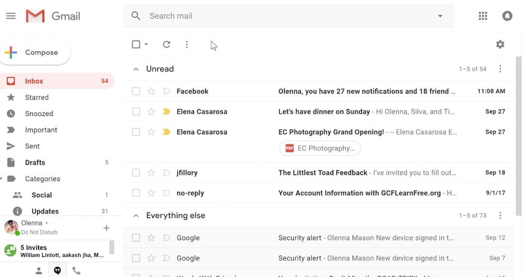 Gmail Interface Preview
